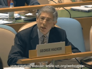 George Hacker speaking at UN NCD Civil Society Hearing